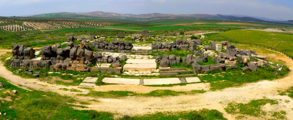 Ain Dara Temple near Afrin, Syria, ancient Aramean temple with basalt carvings and giant footprints