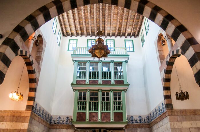 Exterior view of Al-Madrasa al-Jaqmaqiyeh in Damascus, Syria