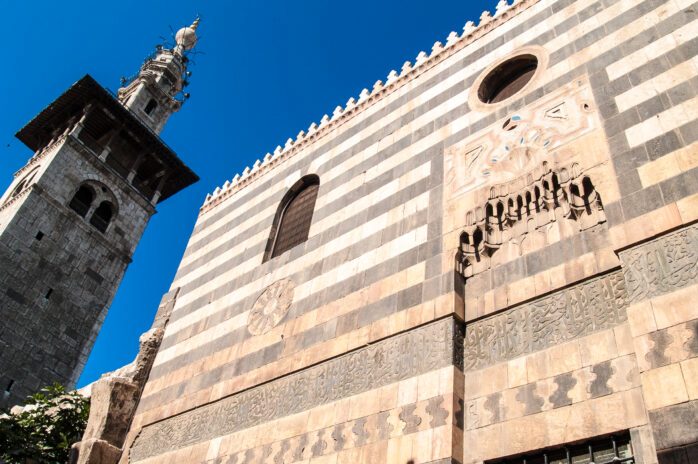 Exterior view of Al-Madrasa al-Jaqmaqiyeh in Damascus, Syria