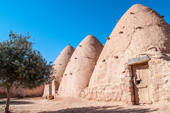 Beehive houses in Syria traditional mud-brick desert architecture with dome-shaped roofs