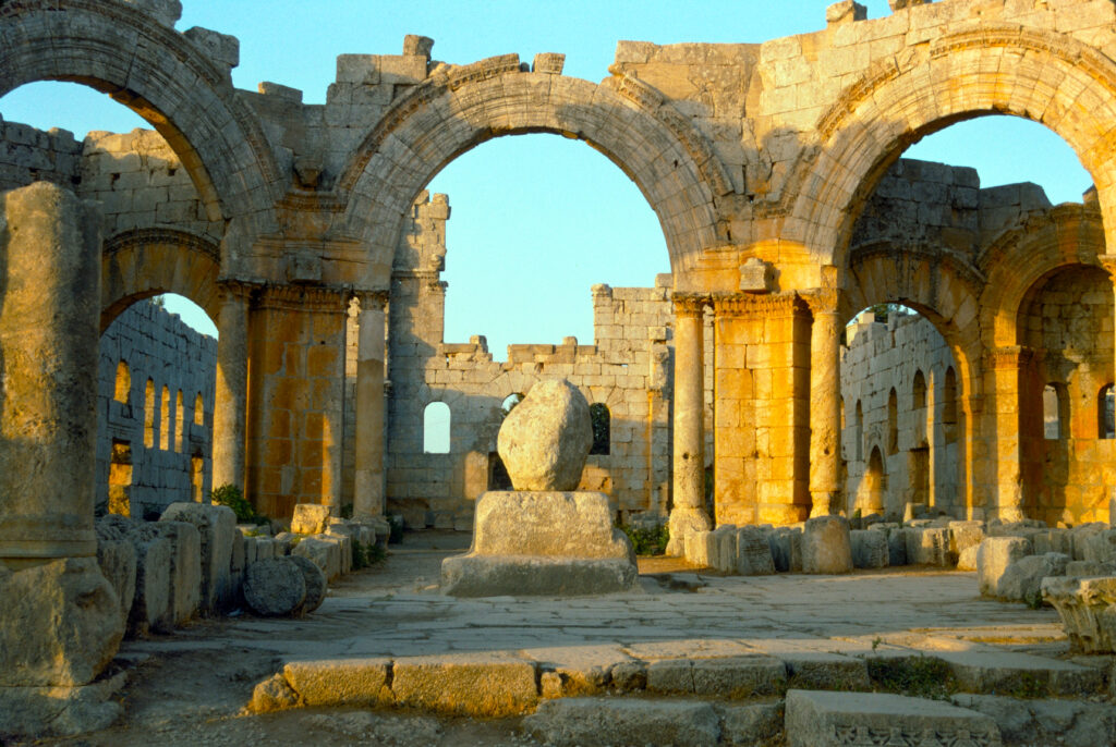 Deir Samaan Byzantine village ruins near Qalaat Samaan in northern Syria