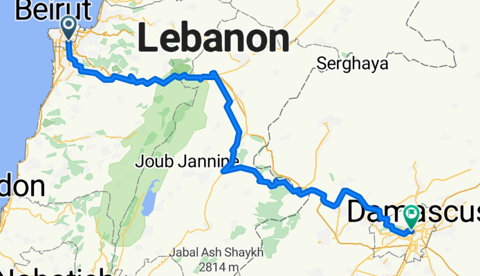Beirut to Damascus Route
